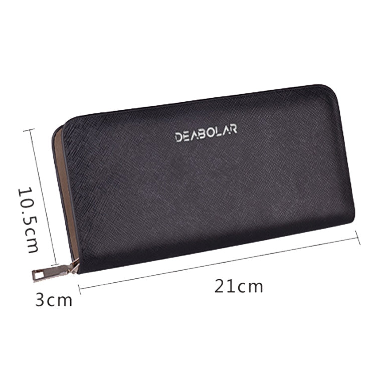 DEABOLAR Long Saffiano Leather Wallet Large Capacity Multi-compartment Zip Clutch(White)