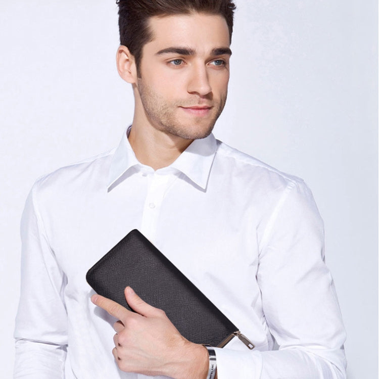 DEABOLAR Long Saffiano Leather Wallet Large Capacity Multi-compartment Zip Clutch(White)