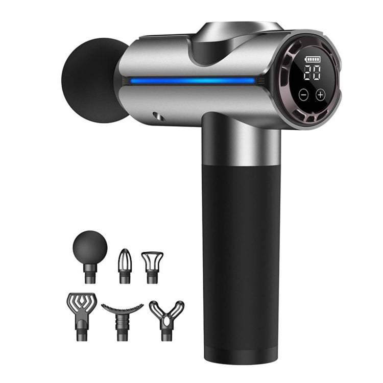 20-speed Touch Control Fascia Massager with 6 Massage Heads,CN Plug(Silver)