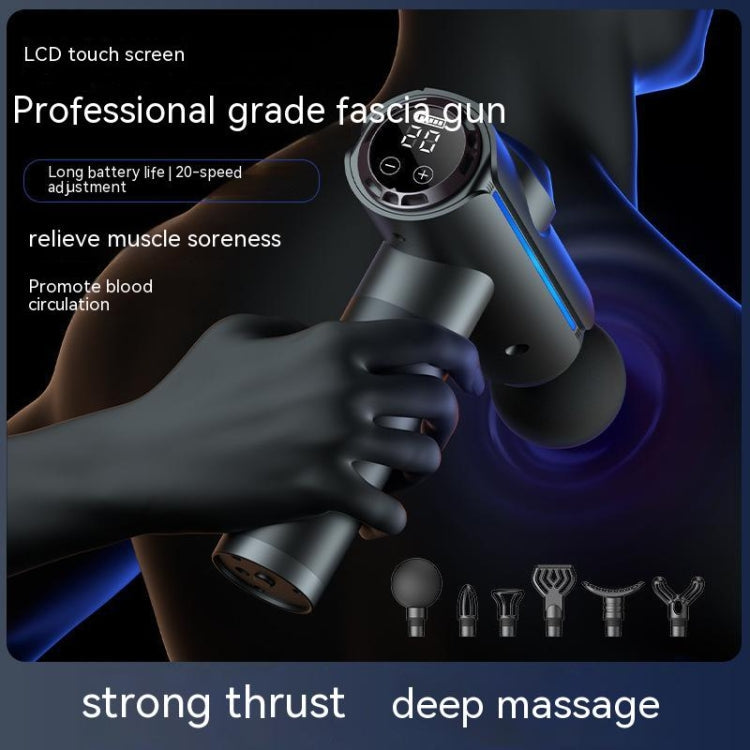 20-speed Touch Control Fascia Massager with 6 Massage Heads,CN Plug(Gray)