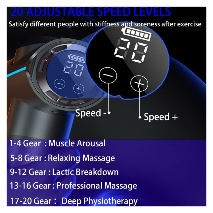 20-speed Touch Control Fascia Massager with 6 Massage Heads,CN Plug(Gray)