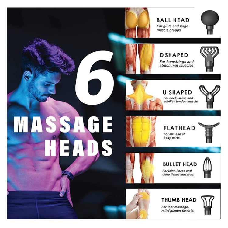 20-speed Touch Control Fascia Massager with 6 Massage Heads,CN Plug(Gray)