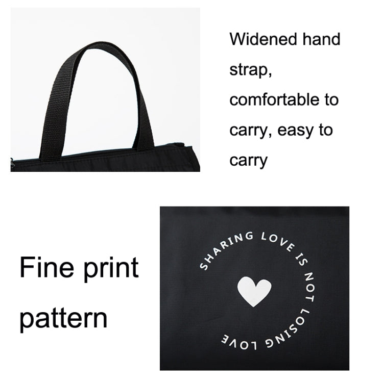 Vertical Version Thick Waterproof Insulation Bag Oxford Cloth Lunch Bag Tote Bag(Love)