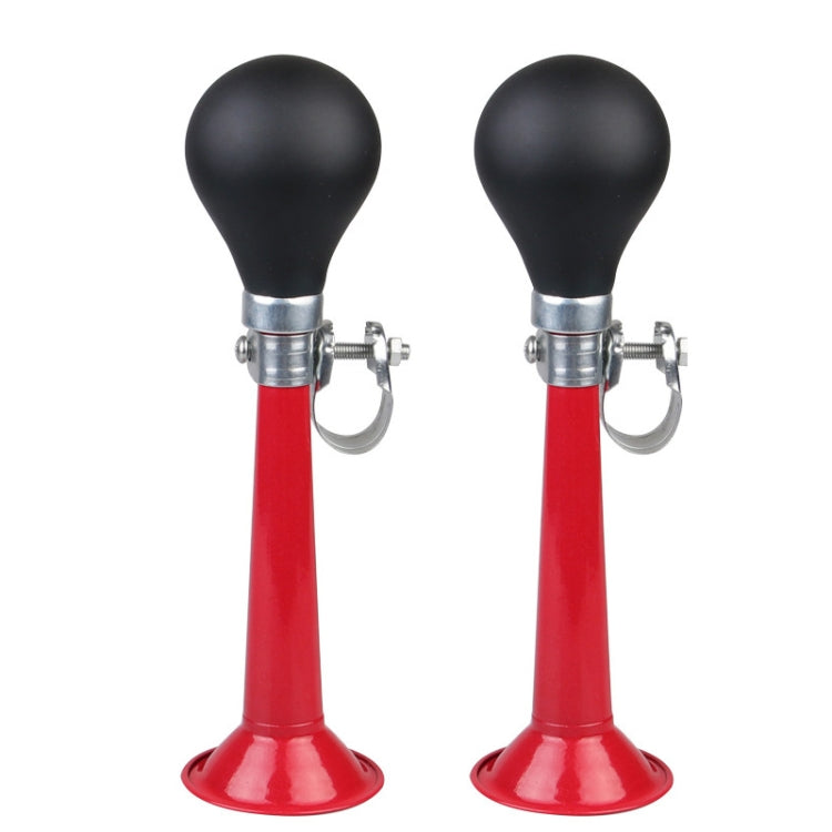 2pcs 7 inch Metal Plating Bicycle Air Horn Bicycle Accessories, Color: Red