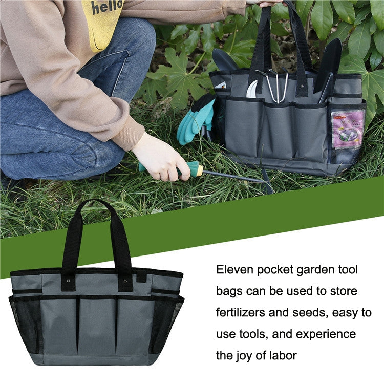 Outdoor Portable Oxford Fabric Gardening Tool Bag Garden Pruning Tool Storage Bag(ArmyGreen)