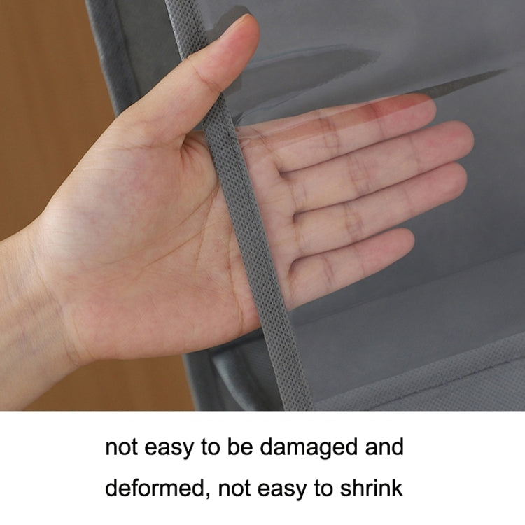 2pcs Double Sided Transparent Storage Bag Bedroom Wardrobe Storage Dustproof Hanging Bag Gray 8 Grid