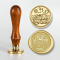 Christmas Series Fire Lacquer Seal Wood Grain Handle+Brass Seal Head(SD-08)