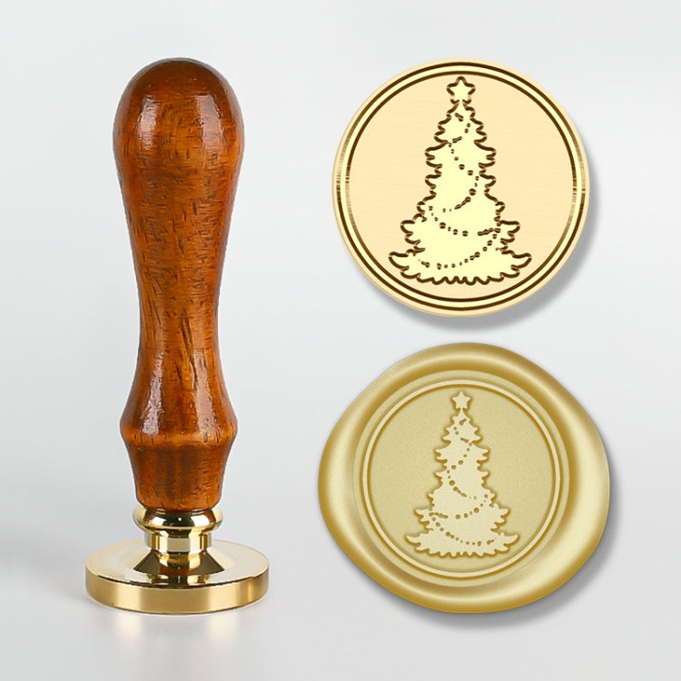 Christmas Series Fire Lacquer Seal Wood Grain Handle+Brass Seal Head(SD-19)