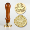 Christmas Series Fire Lacquer Seal Wood Grain Handle+Brass Seal Head(SD-25)