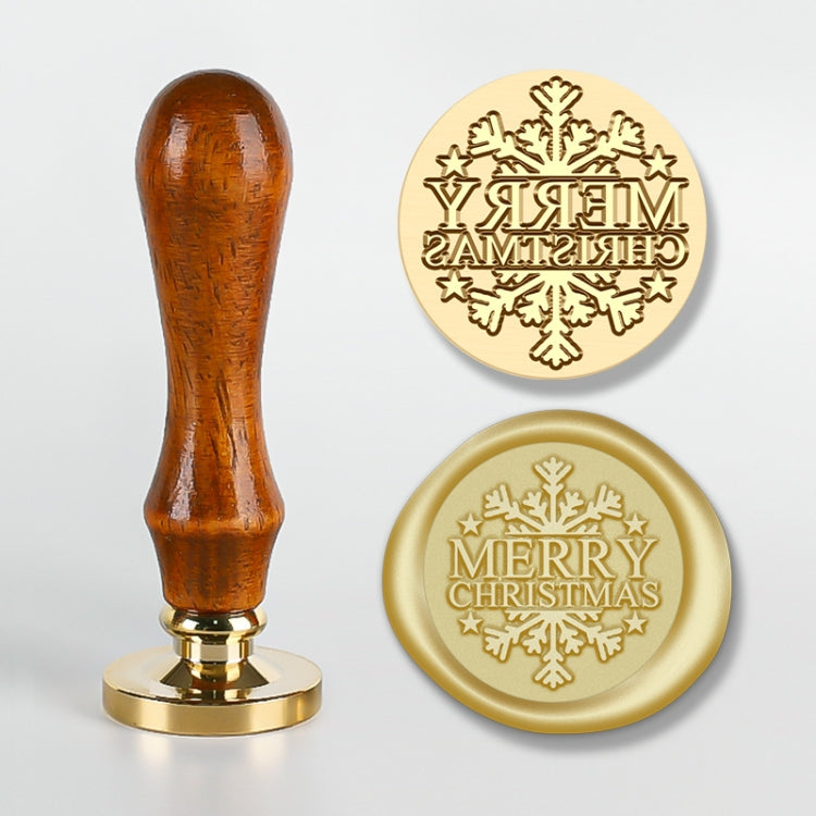 Christmas Series Fire Lacquer Seal Wood Grain Handle+Brass Seal Head(SD-31)