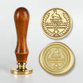 Christmas Series Fire Lacquer Seal Wood Grain Handle+Brass Seal Head(SD-66)