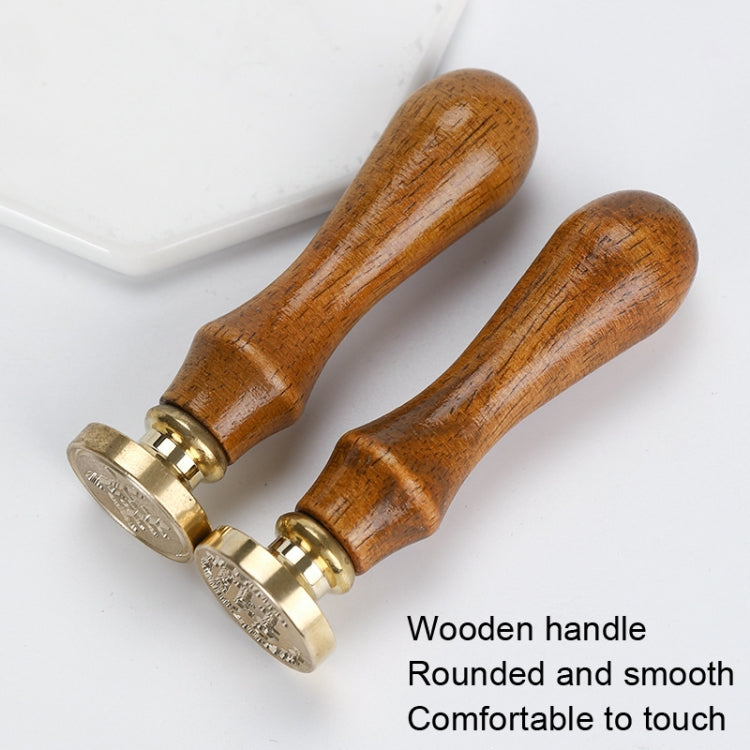 Christmas Series Fire Lacquer Seal Wood Grain Handle+Brass Seal Head(SD-31)
