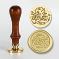 English Letters Series Fire Lacquer Seal Toxca Handle+Brass Seal Head(YW-15 Happy Birthday)