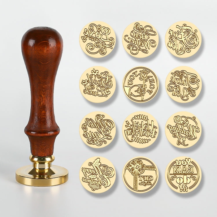 English Letters Series Fire Lacquer Seal Toxca Handle+Brass Seal Head(YW-25 For You)
