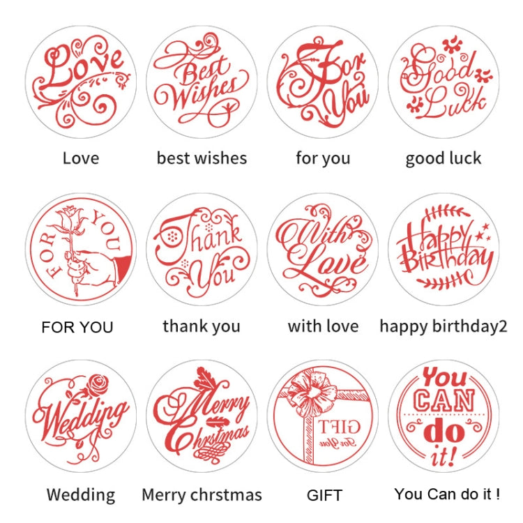English Letters Series Fire Lacquer Seal Toxca Handle+Brass Seal Head(YW-10 With Love)