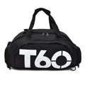 Fitness Football Backpack Swimming Taekwondo Waterproof Nylon Multi-purpose Travel Bag(Black Bottom White Word)