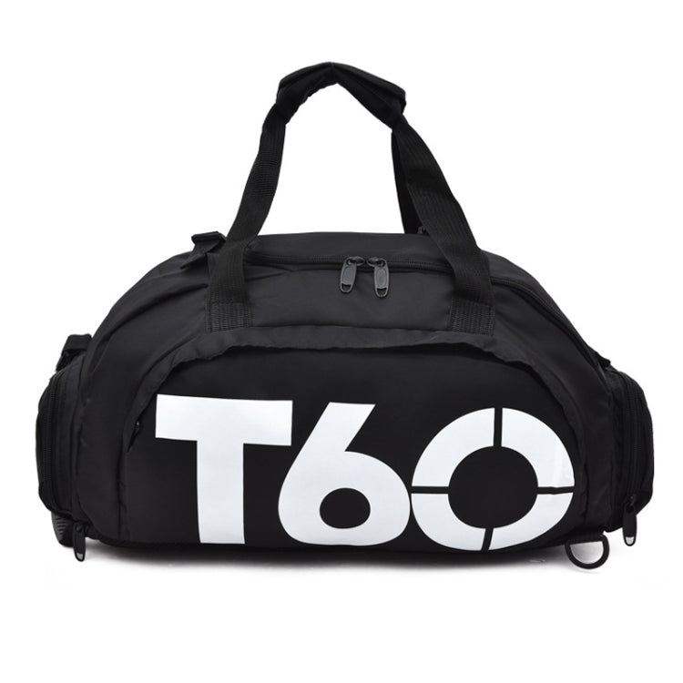 Fitness Football Backpack Swimming Taekwondo Waterproof Nylon Multi-purpose Travel Bag(Black Bottom White Word)