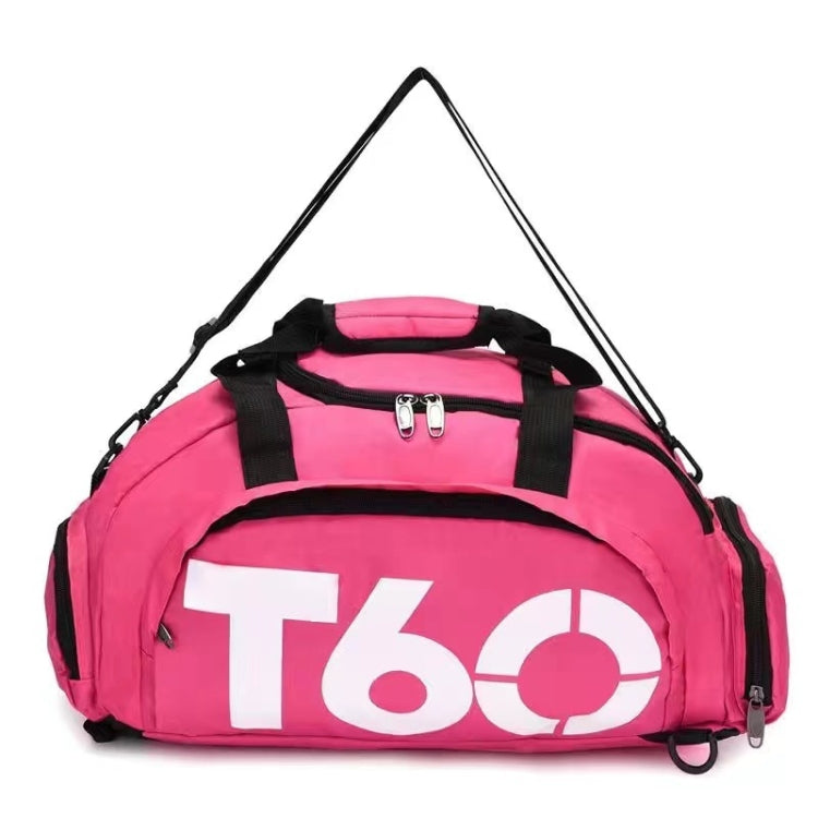 Fitness Football Backpack Swimming Taekwondo Waterproof Nylon Multi-purpose Travel Bag(Rose Red)
