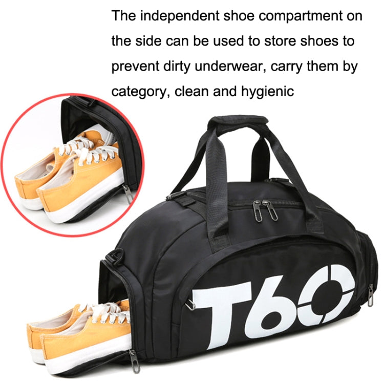 Fitness Football Backpack Swimming Taekwondo Waterproof Nylon Multi-purpose Travel Bag(Black Bottom Yellow Word)