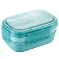 1900ML Large Capacity Microwave Children Sealed Compartment Lunch Box(Light Blue)