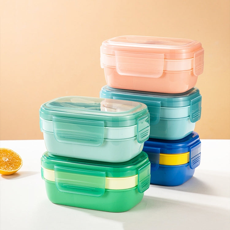 1900ML Large Capacity Microwave Children Sealed Compartment Lunch Box(Light Blue)