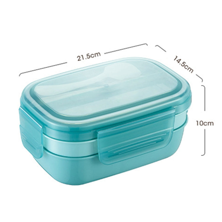 1900ML Large Capacity Microwave Children Sealed Compartment Lunch Box(Green)