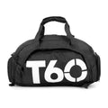 Wet and Dry Separation Fitness Backpack Swimming Taekwondo Waterproof Travel Bag(Black Bottom White Word)
