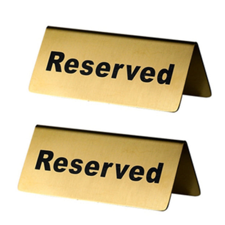 Stainless Steel Hotel Table Countertop Card Reservation Card (Gold)