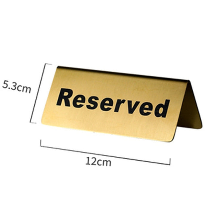 Stainless Steel Hotel Table Countertop Card Reservation Card (Gold)