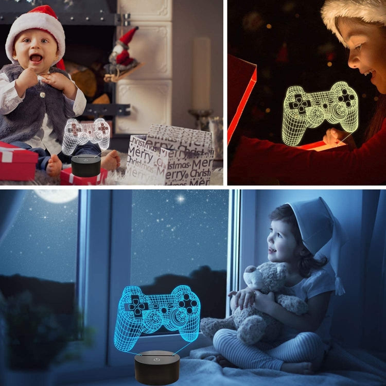 3D Game Handle Three-dimensional Colorful LED Lights, Style: Touch Black Base