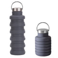 500ml Outdoor Sports Silicone Telescopic Cup Portable Foldable Travel Water Kettle(Gray Handle Lid)