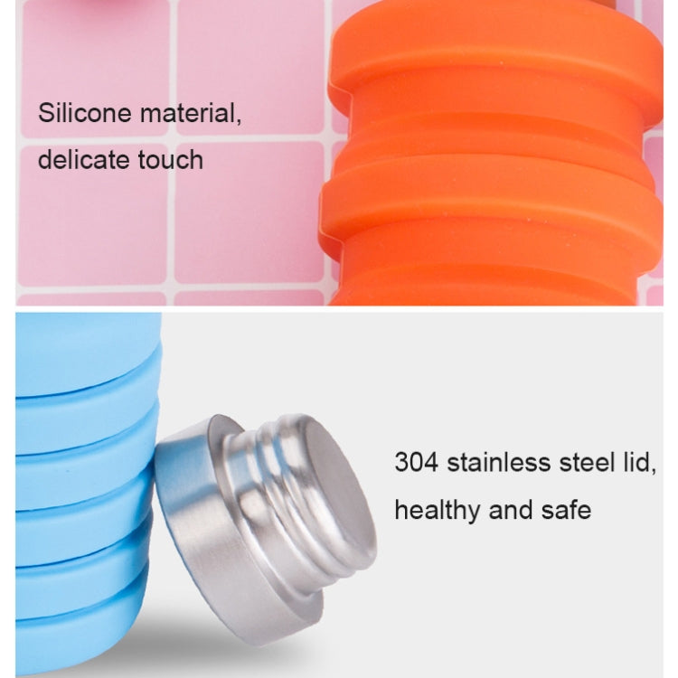 500ml Outdoor Sports Silicone Telescopic Cup Portable Foldable Travel Water Kettle(Purple Handle Lid)