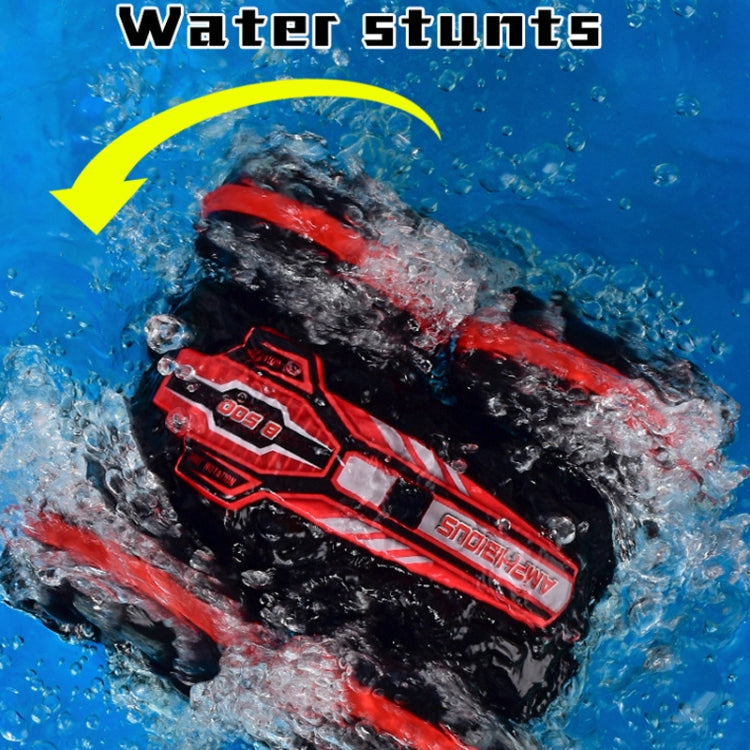 2.4G Amphibious Stunt Remote Control Car Double-sided Rolling Driving Children Electric Toys(Green)