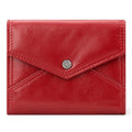 HUMERPAUL RFID Anti-Magnetic Lady Leather Wallet Buckle Card Coin Purse(Red)
