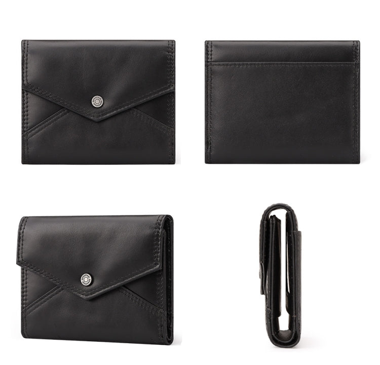 HUMERPAUL RFID Anti-Magnetic Lady Leather Wallet Buckle Card Coin Purse(Red)