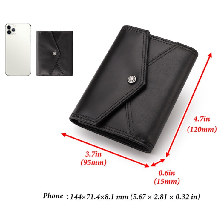 HUMERPAUL RFID Anti-Magnetic Lady Leather Wallet Buckle Card Coin Purse(Red)