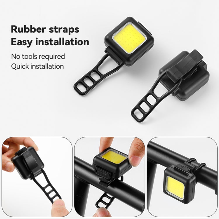 COB Lamp Beads Mini Mountain Bike Light USB Rechargeable Cycling Waterproof MTB Road Bike Lamp, Color: White Headlight