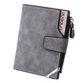 DEABOLAR Casual Retro Canvas Pattern Multifunctional Medium Long Wallet(Light Grey)
