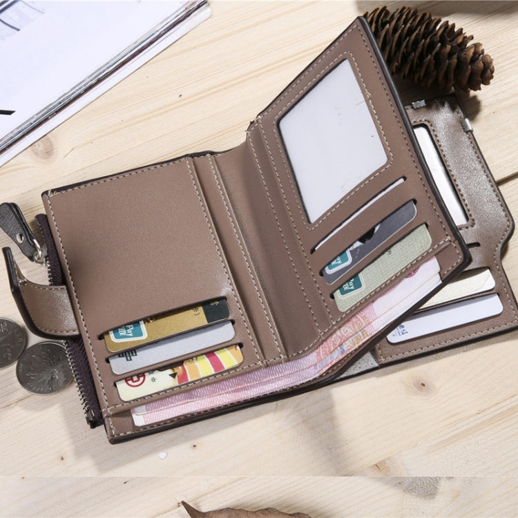DEABOLAR Casual Retro Canvas Pattern Multifunctional Medium Long Wallet(Light Grey)