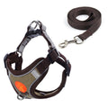 Pet Dog Harness Reflective Anti-break-off Vest-style Leash, Color: Suede Coffee(M)