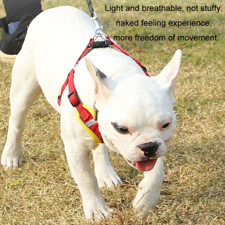 Pet Dog Harness Reflective Anti-break-off Vest-style Leash, Color: Mesh Coffee(M)