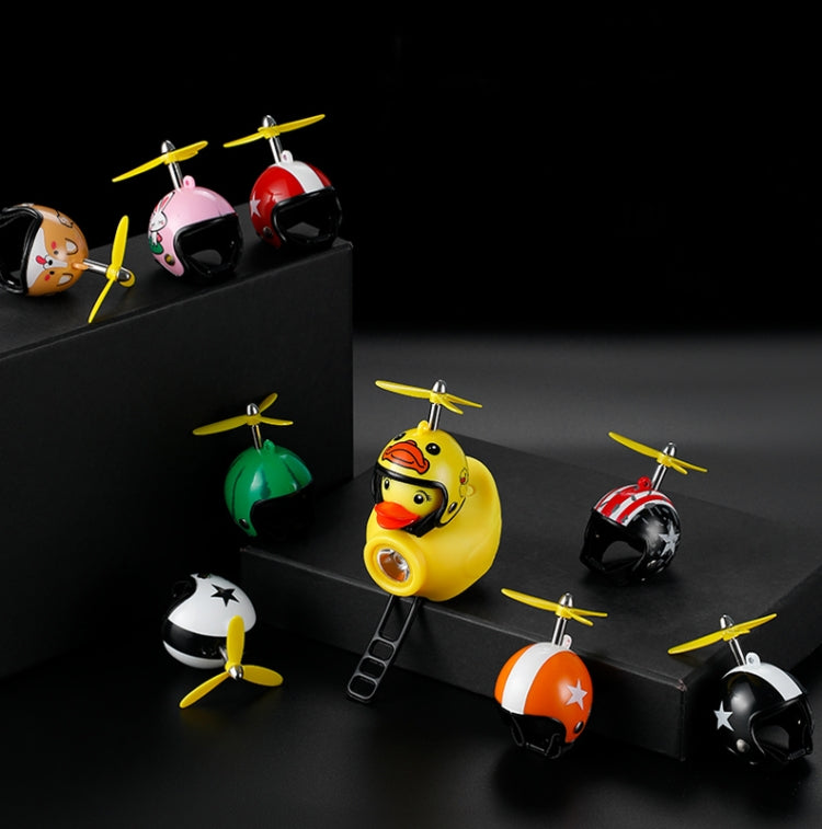 Yellow Duck Bike Bell Handlebar Headlight Car Ornaments Cycling Accessories Helmets Decor(Dog Helmet)