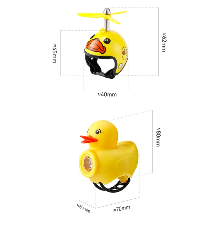 Yellow Duck Bike Bell Handlebar Headlight Car Ornaments Cycling Accessories Helmets Decor(Star Helmet White)