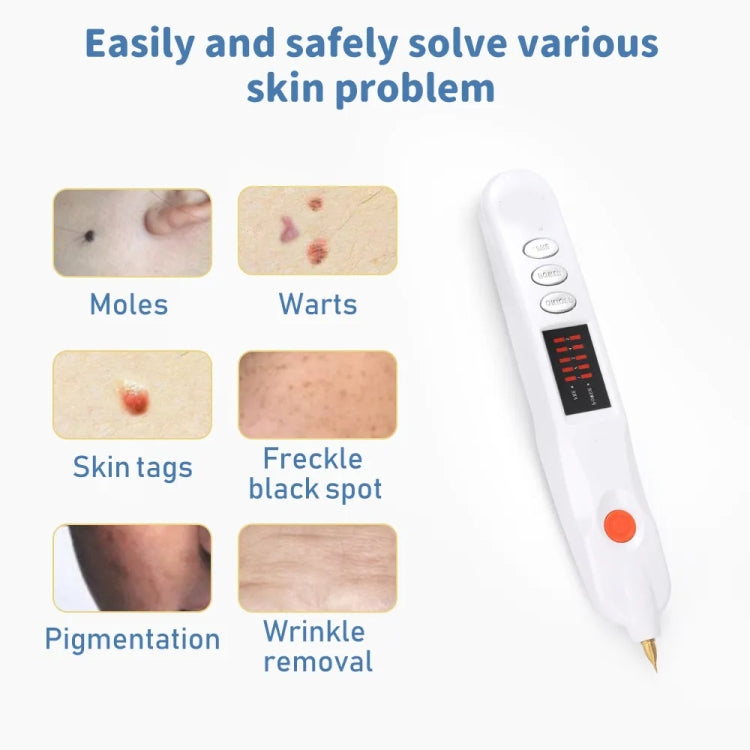 Spot Mole Pen Spot Removal Instrument Home Beauty Instrument, Spec: Charging Model EU Plug(Silver)