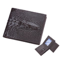 Baellerry Crocodile Print Men Short Wallet Vintage Multi-card Slot Coin Purse(Brown Head)