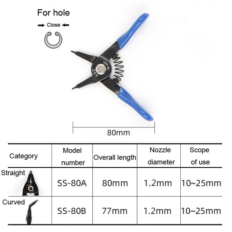 HSD SB-80B Internal For Hole Curved 10-25mm Compact Spring-Loaded Pliers Retaining Ring Pliers