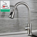Kitchen Pull-out Universal Telescopic Hot & Cold Water Faucet, Specification: Stainless Steel Brushed