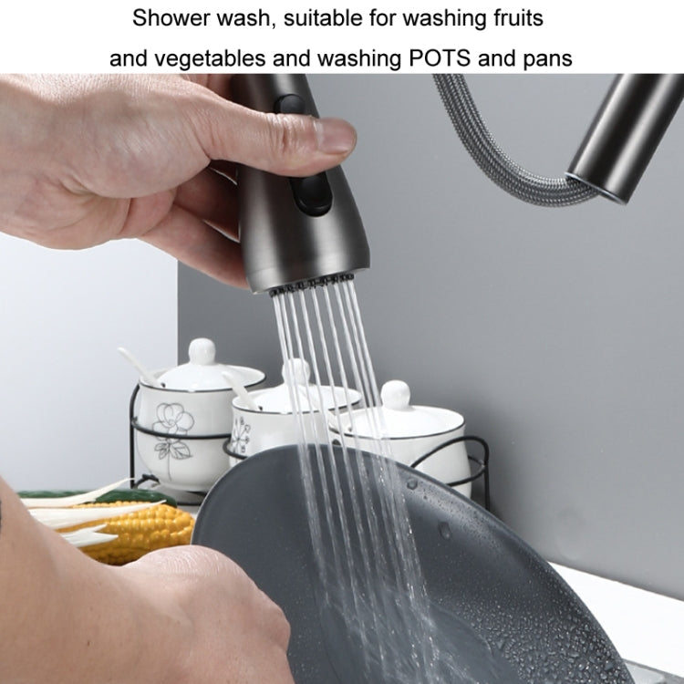 Kitchen Pull-out Universal Telescopic Hot & Cold Water Faucet, Specification: Stainless Steel Brushed