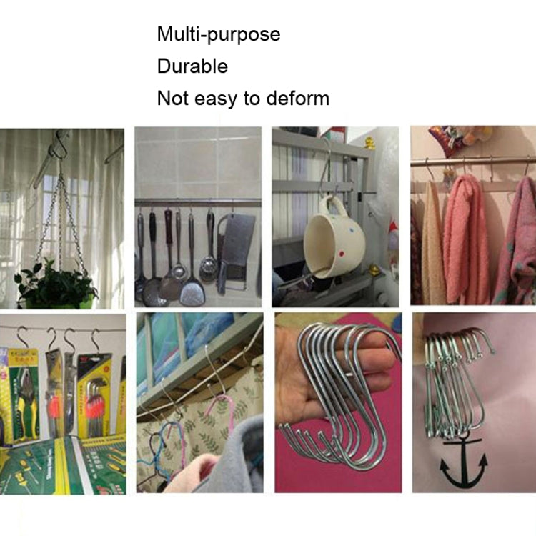 10pcs Medium Multifunctional Stainless Steel Hooks Metal S-Shaped Hook