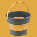 Small 4.6L Folding Thickened Portable Plastic Bucket Outdoor Fishing Barrel Car Travel Wash Barrel(Deep Blue)